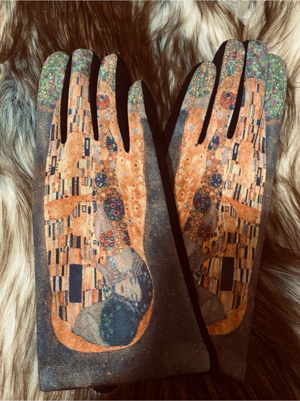 NEW Gustav Klimt Art-Print Fashion Gloves